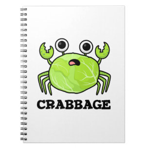 Crabbage Funny Cabbage Crab Pun Anteckningsbok