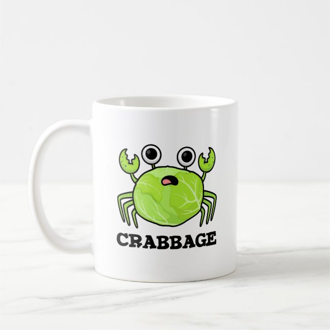 Crabbage Funny Cabbage Crab Pun Kaffemugg (Vänster)