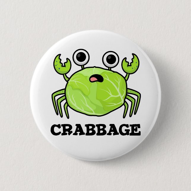 Crabbage Funny Cabbage Crab Pun Knapp (Framsida)