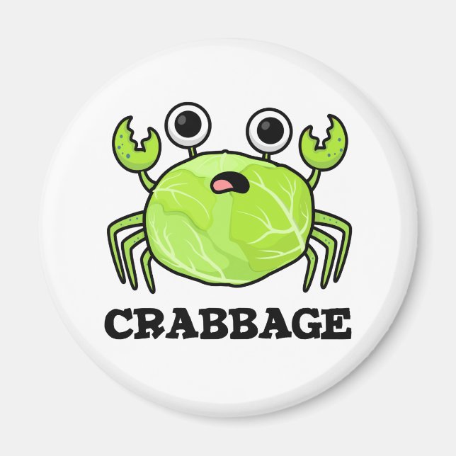 Crabbage Funny Cabbage Crab Pun Magnet (Framsidan)