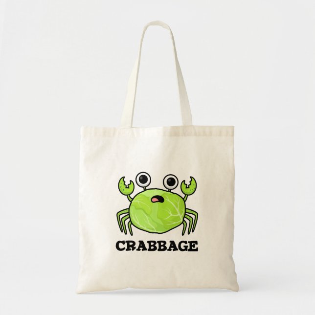 Crabbage Funny Cabbage Crab Pun Tygkasse (Framsidan)