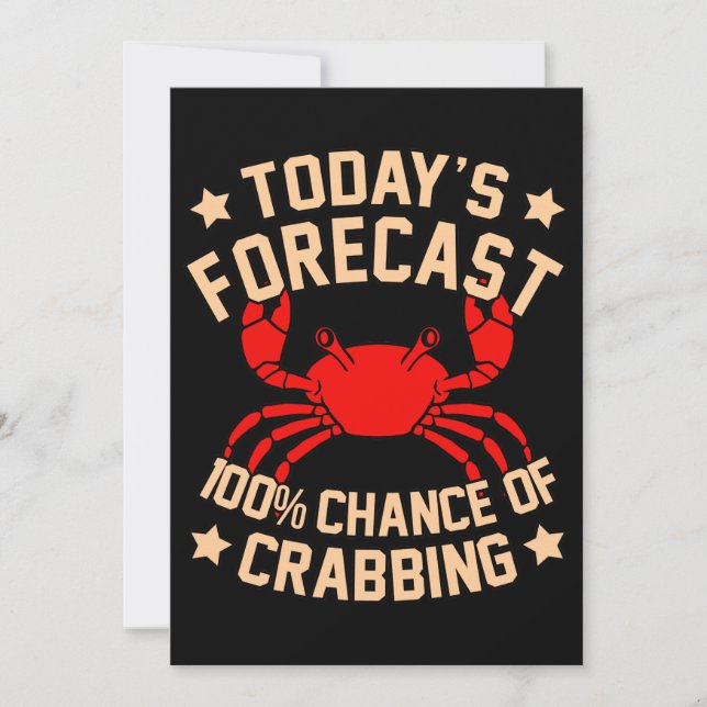 Crabbing Crabs Seafood Crabby Crab Lobster Sea Inbjudningar (Framsida)