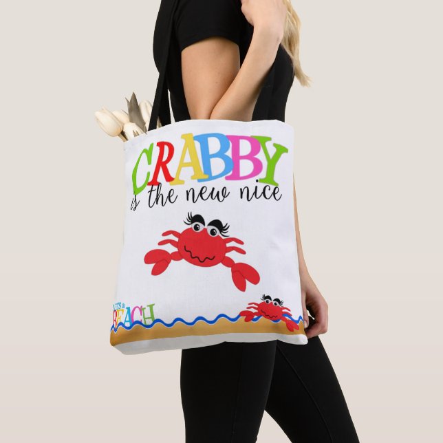 Crabby All-over-Print Tote Bag, Medium Tygkasse (Närbild)