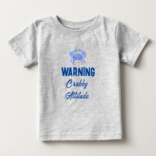 Crabby-attityd - roligt Baby T-Shirt (Framsida)