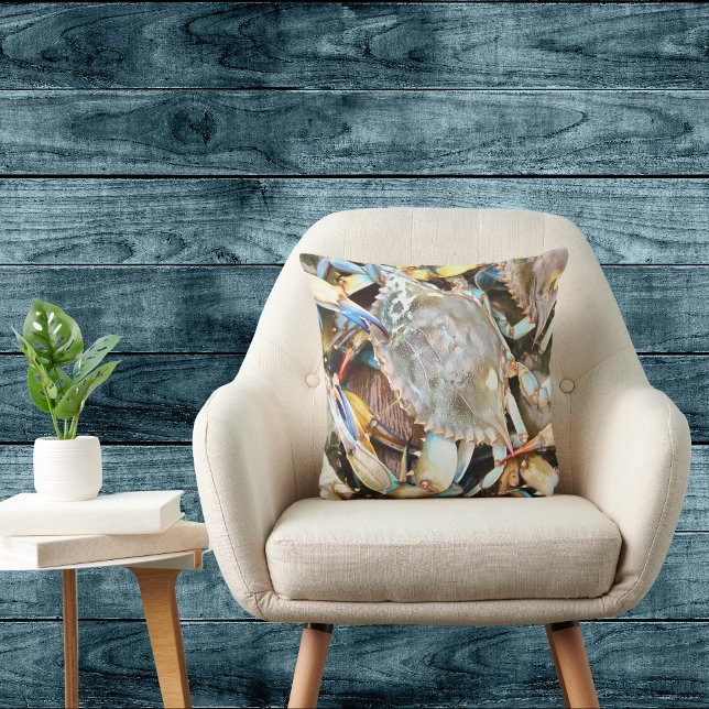 Crabby Blue Crab Pillow Kudde (Skapare uppladdad)