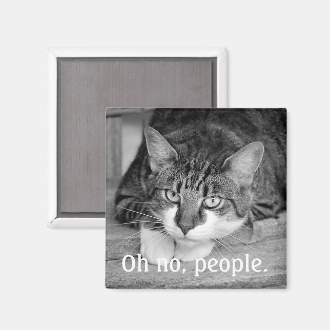 Crabby Cat, "Åh nej, folk." Magnet (Front/Back)