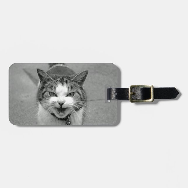 Crabby Cat Luggage Tag Bagagebricka (Horisontell Framsida)