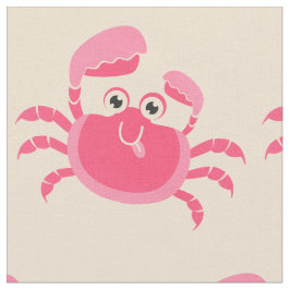 Crabby Crab Design Fabric Tyg