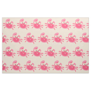 Crabby Crab Design Fabric Tyg
