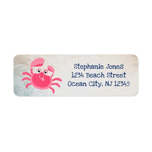 Crabby Crab-Returetiketter Returadress Etikett (Framsidan)