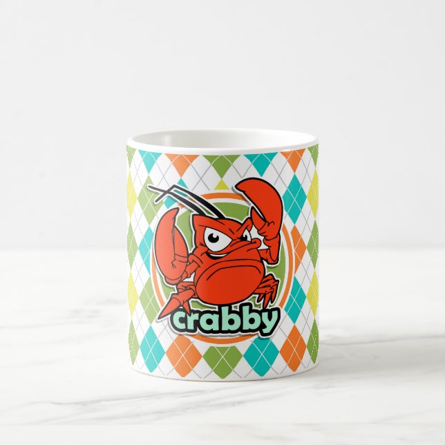 Crabby; Färgrikt Argyle mönster Kaffemugg (Center)