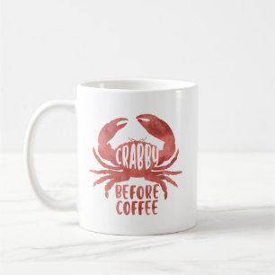 Crabby före kaféens vattenfärg Mugg