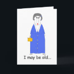 Crabby Funny Old Woman Birthday Greetings Kort<br><div class="desc">A crabby, old woman who is happy she's younger than any person you send this Crabgrass Cards birthday greeting to. Aunt, sister, mother, grandmother, friend, enemy--everyone will laugh at the greeting extolling the virtues of being younger than the birthday girl. Buy this card and show that age is only a...</div>