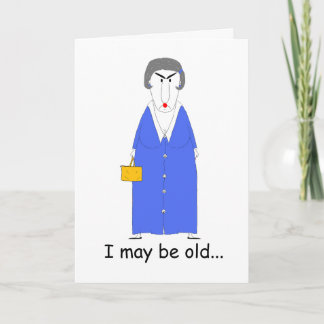 Crabby Funny Old Woman Birthday Greetings Kort