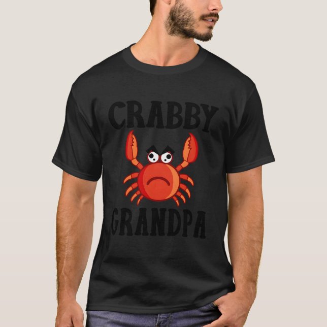 Crabby Grandpa Grumpy Grouchy Grandpa T Shirt (Framsida)