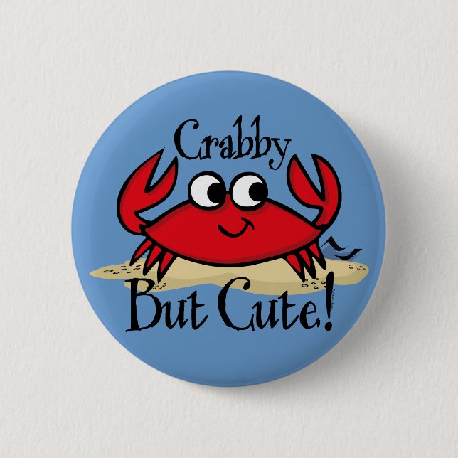 Crabby men gulligt klämma fast knapp (Framsida)
