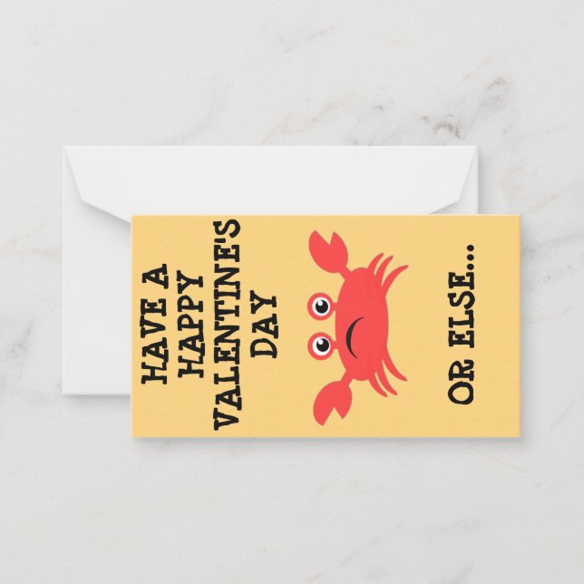 Crabby Mini Valentine Anteckningskort (Framsida)