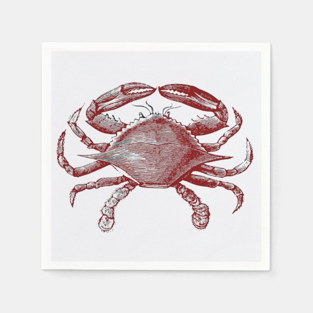 Crabby Red Pencil Ocean Crab Art Pappersservett (Framsidan)