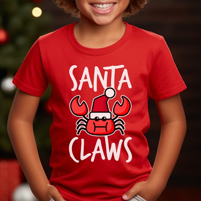 Crabby Santa Claws jul barn T Shirt (Skapare uppladdad)