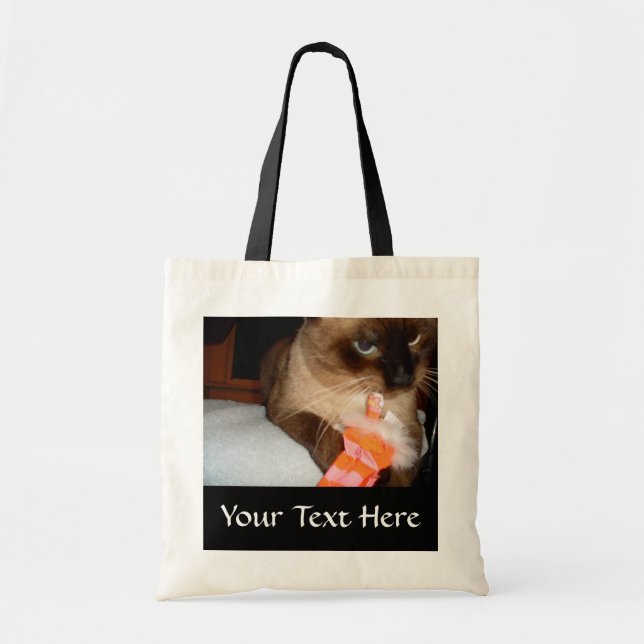 Crabby Siamese Cat Tote Bag Tygkasse (Framsidan)