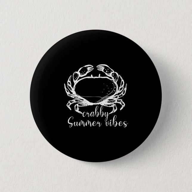 Crabby Summer Vibes,love Crab, Beach Funny Gift Me Knapp (Framsida)