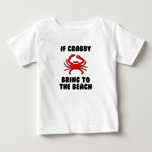 Crabby Ta Med Till Stranden Söt T Shirt (Framsida)