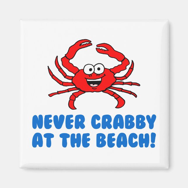Crabby vid stranden. magnet (Framsidan)
