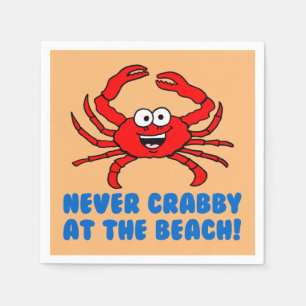 Crabby vid stranden. pappersservett