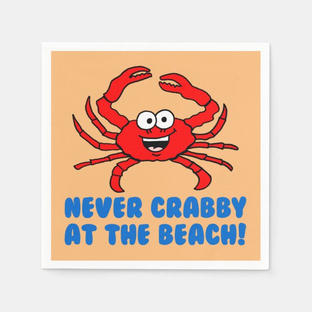 Crabby vid stranden. pappersservett (Framsidan)