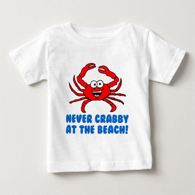 Crabby vid stranden. t-shirt (Framsida)