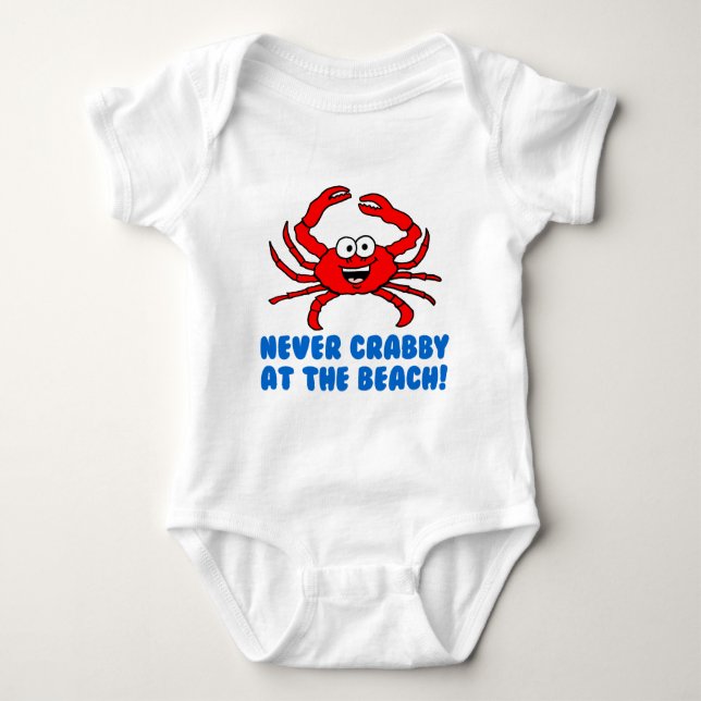 Crabby vid stranden. tee shirt (Framsida)