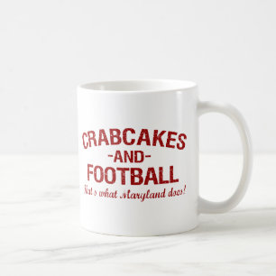 Crabcakes och fotboll kaffemugg