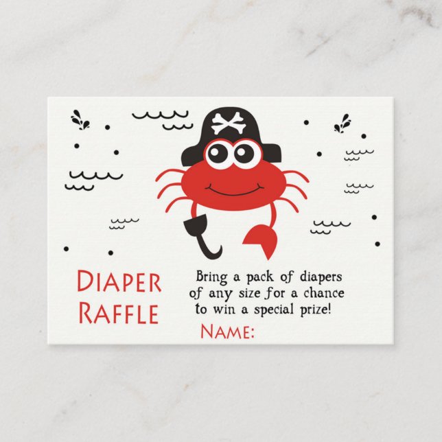 Crabe pirat Diaper Raffle Biljett (Framsida)