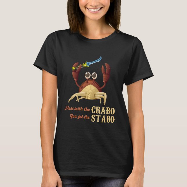 Crabo Stabo krabban med en knivarskjorta T Shirt (Framsida)