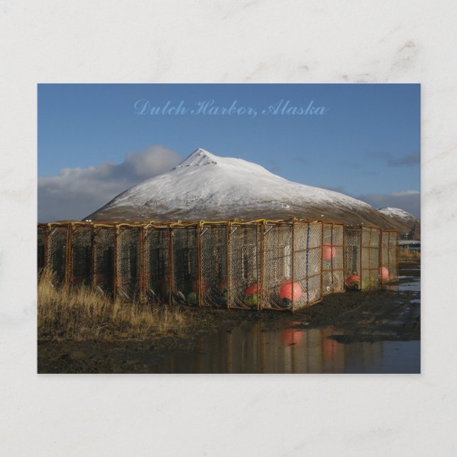 Crabpot Yard på nederländska Harbor, Alaska Vykort (Framsida)