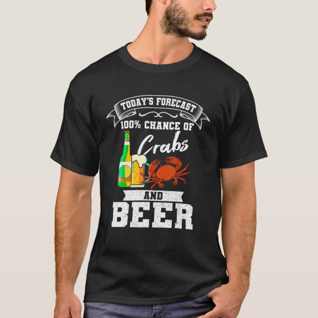 Crabs and Beer Chesapeake Blue Crab Shirt Crabbing T Shirt (Framsida)