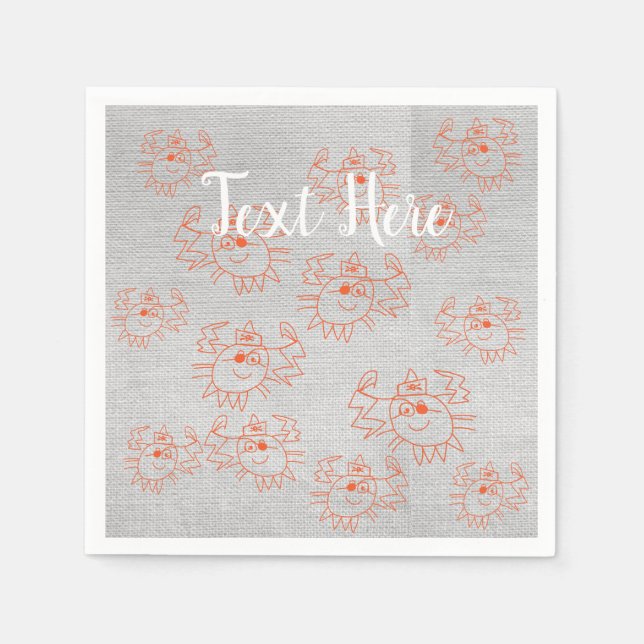 Crabs Anpassningsbar Papper Napkins Pappersservett (Framsidan)