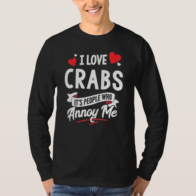 Crabs Design - I Kärlek Crabs T Shirt (Framsida)