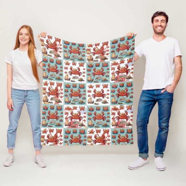 Crabs Mönster Fleecefilt (På plats)