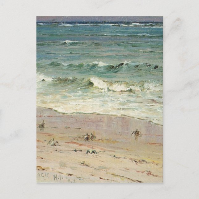 Crabs på Beach av D. Howard Hitchcock Vykort (Framsida)