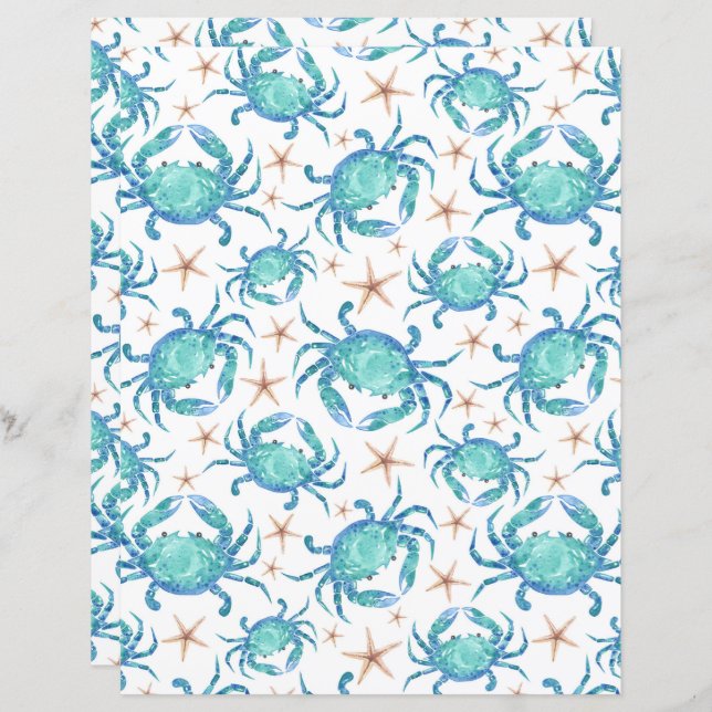 Crabs Scrapbook Paper (Fram/baksida)