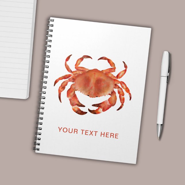 Crabs Seaside Coastal Nautical Anteckningsbok (Personzalized crab motif crustacean notebook/journal.)