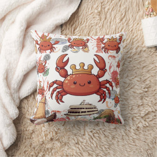 Crabs Traveling Print Kudde