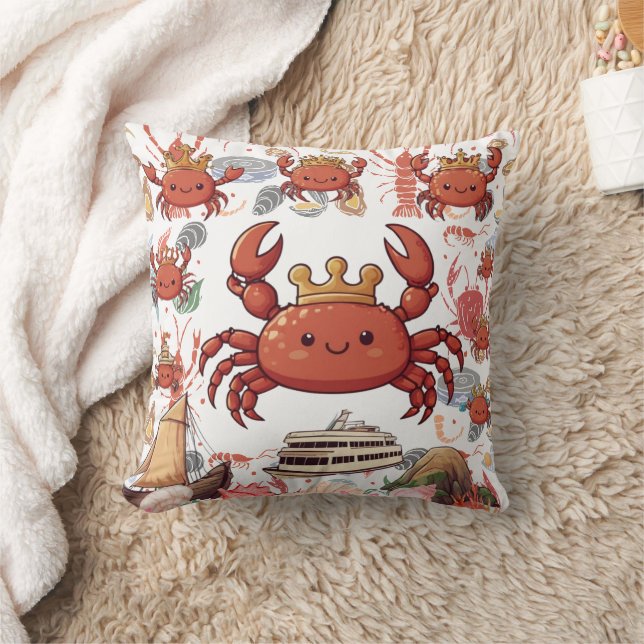 Crabs Traveling Print Kudde (Filt)