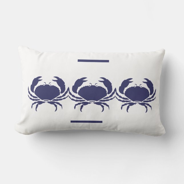 CRABS vit PILLOW-kustliv Lumbarkudde (Framsida)
