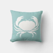 CRABS WHITE på blå kuddar