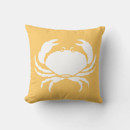 CRABS WHITE på honungs Gult Kudde