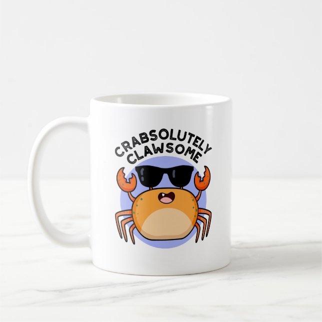 CrabsolOpinion Clawsome Funny Crab Pun Kaffemugg (Vänster)