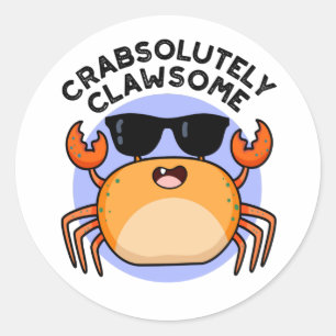 CrabsolOpinion Clawsome Funny Crab Pun Runt Klistermärke