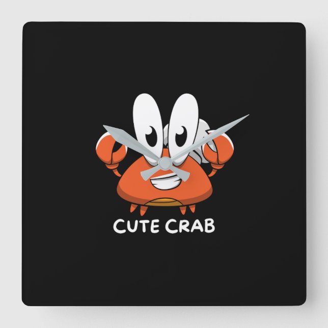 Crabtastic Cutie. Fyrkantig Klocka (Framsida)